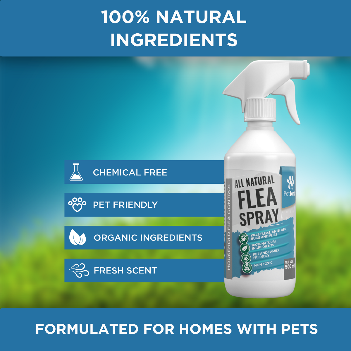 Petforia All Natural Flea Spray