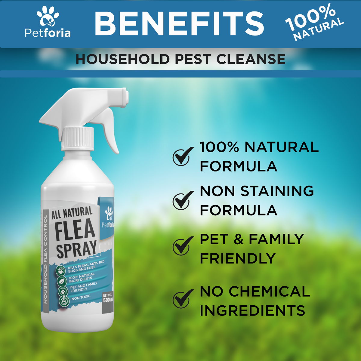 Petforia All Natural Flea Spray